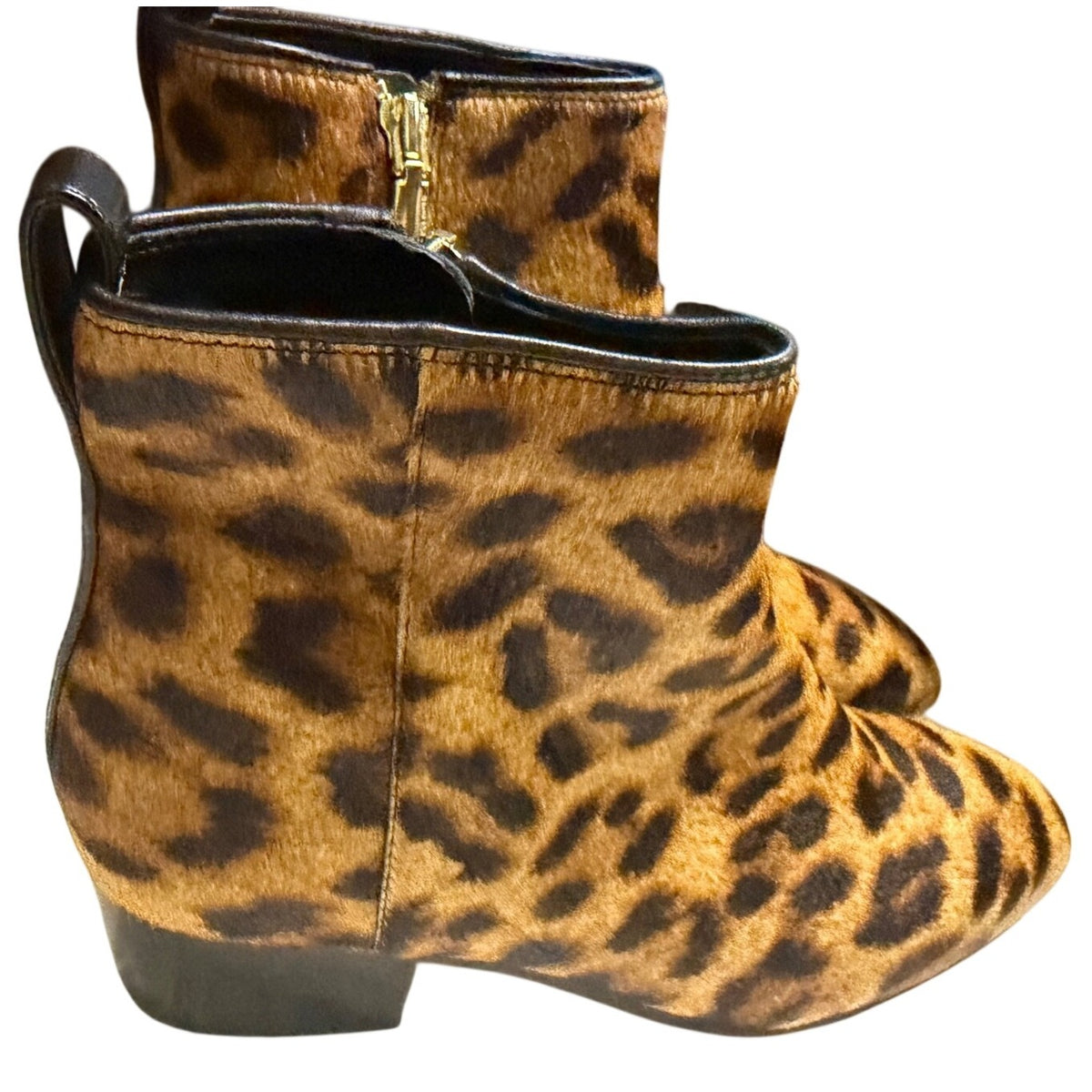 Talbots Dakota Calf Hair Leopard Ankle Boots 5M
