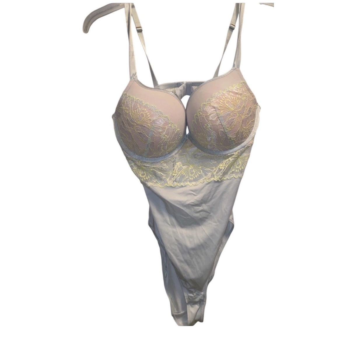 Auden Light Blue Lace Underwire Bodysuit Teddy M NWT