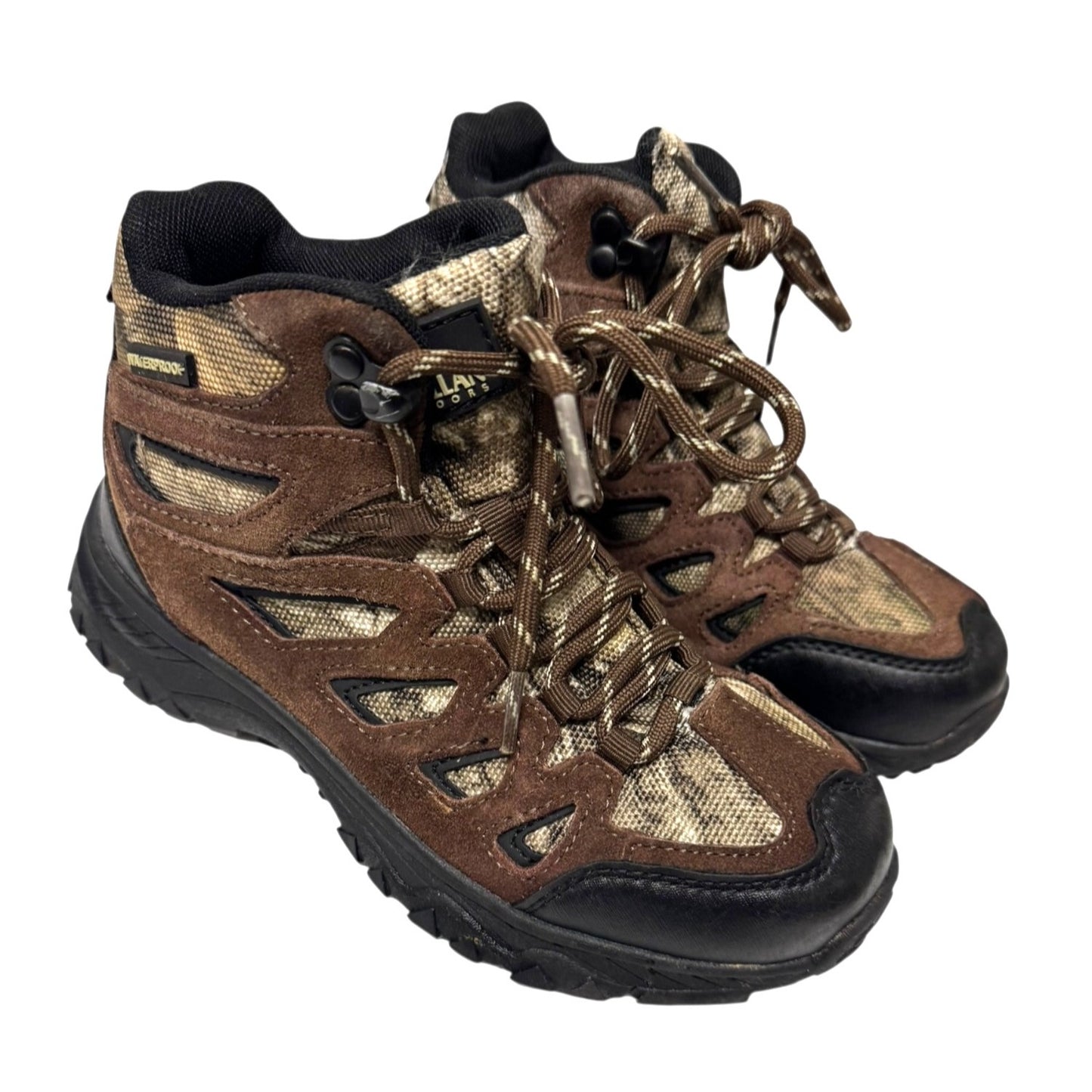 Magellan Outdoors Boys Waterproof Camo Hiking Boots Size 2