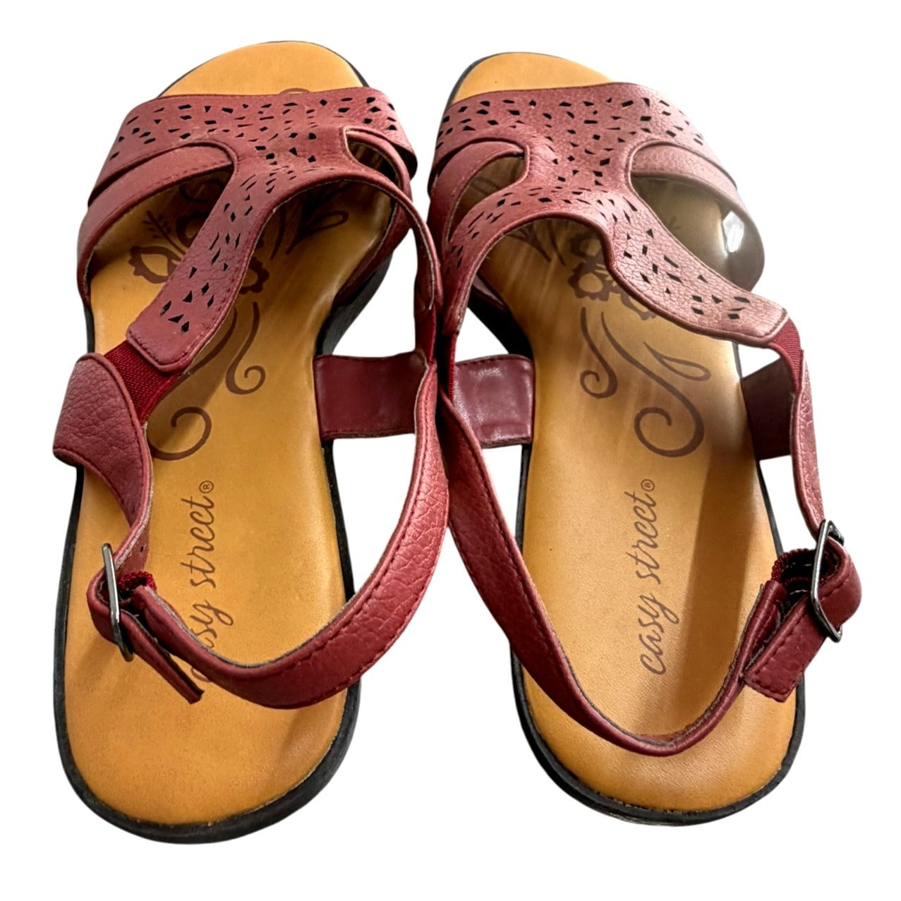 Easy Street Women's Red Sandals 9.5M