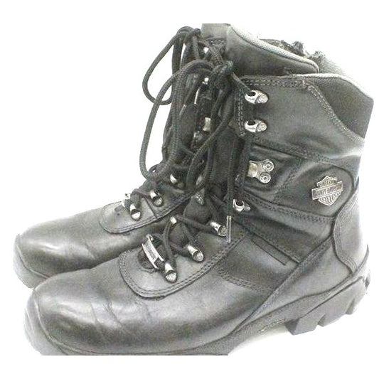 Women's Harley Davidson Black Leather Moto Boots Size 9.5