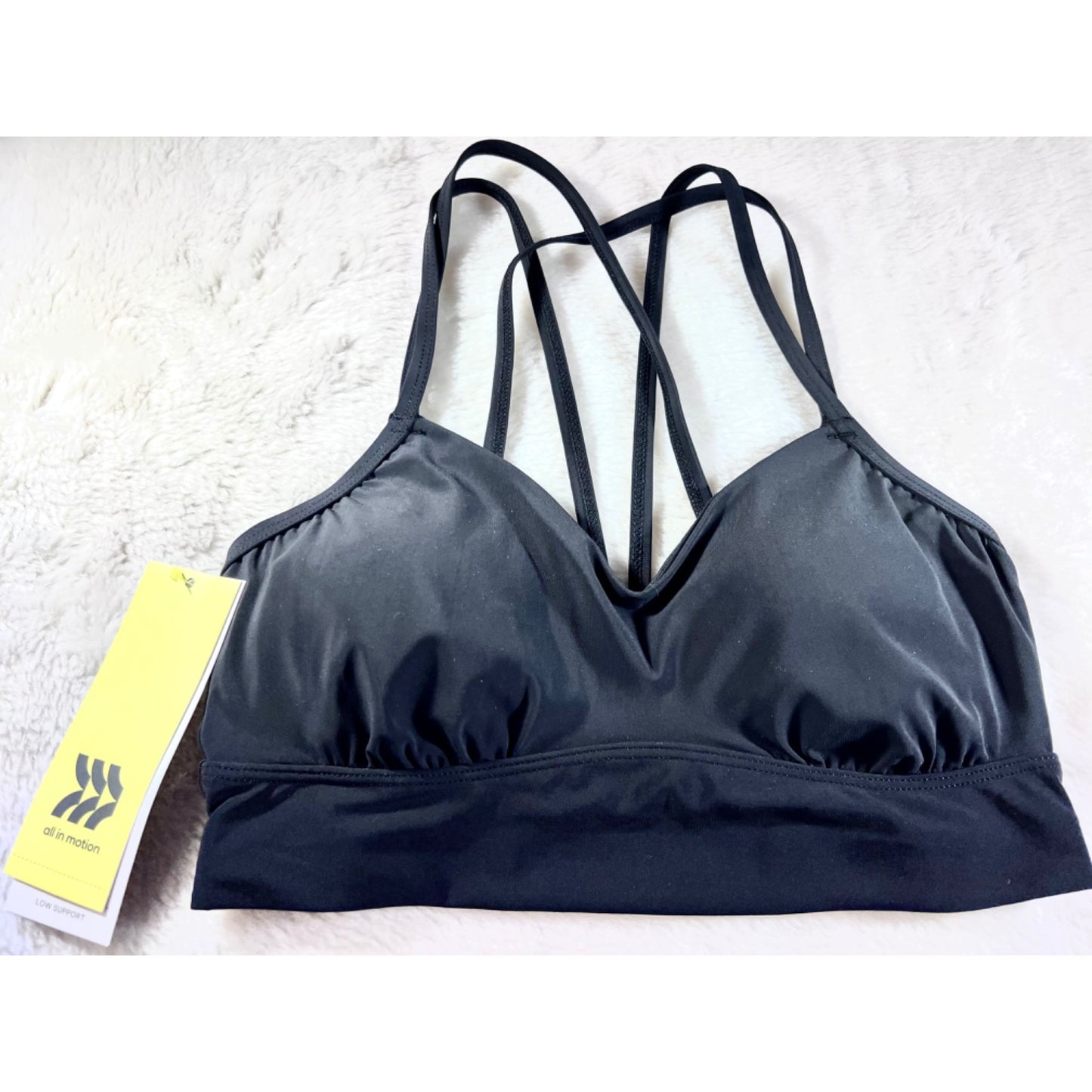 All In Motion Black Strappy Sports Bra NWT Size S