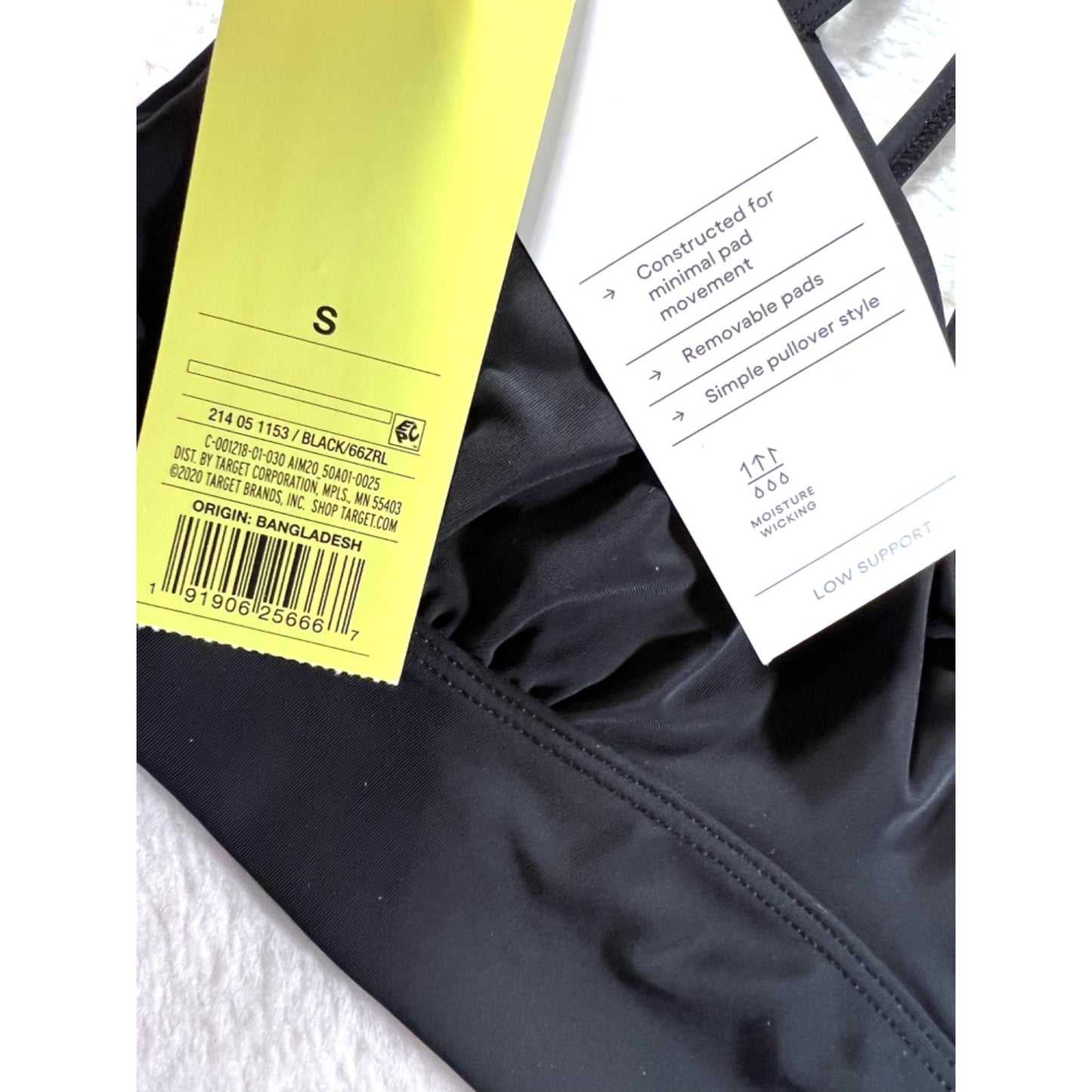 All In Motion Black Strappy Sports Bra NWT Size S