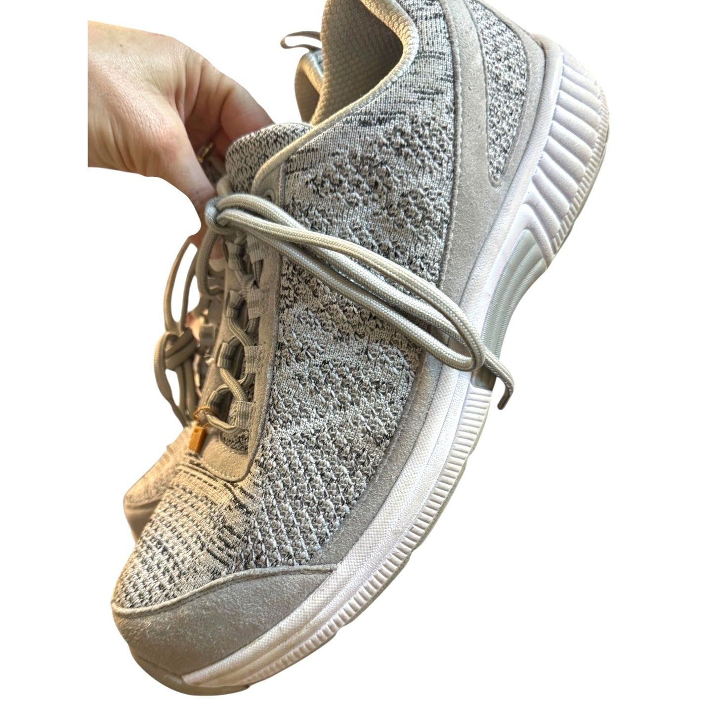 Orthofeet Lightweight Men's Shoe Size 10.5 Gray Knit Breathable Sneakers