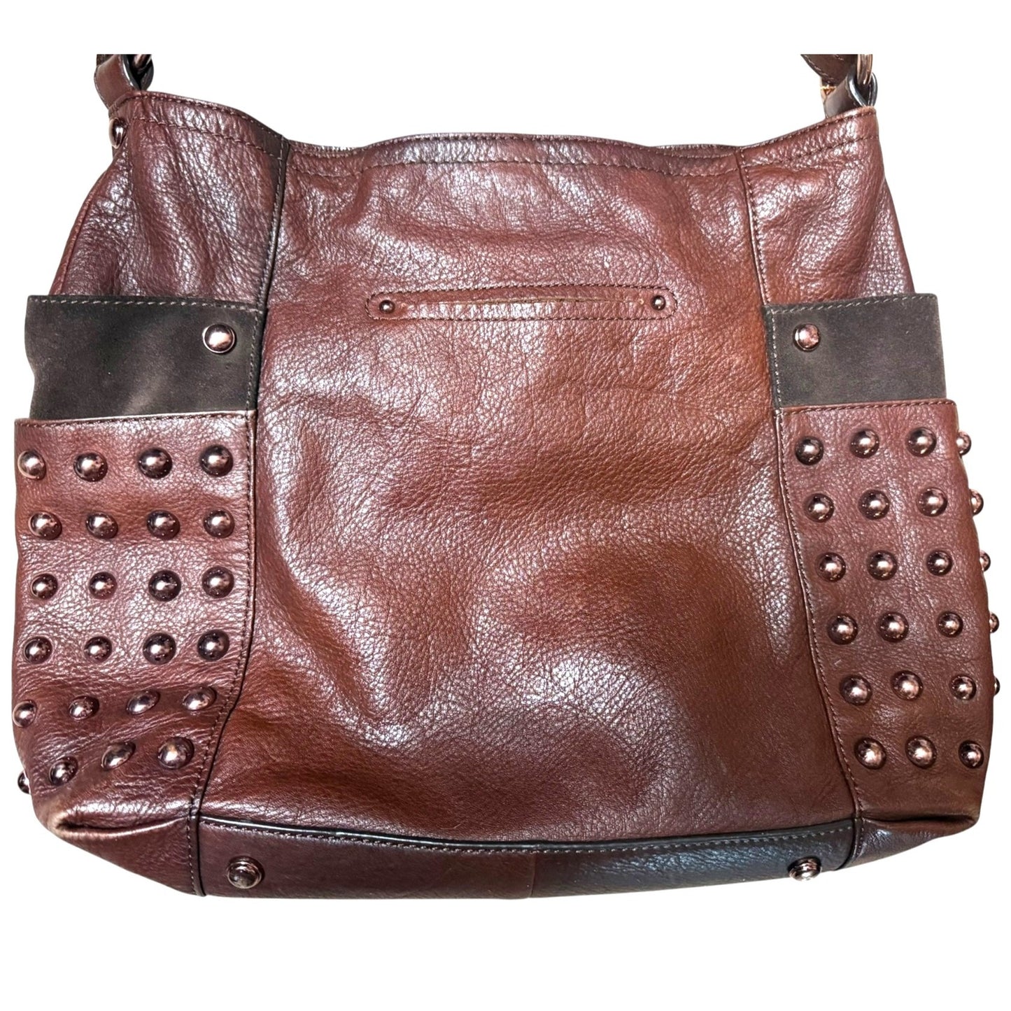 B Makowsky Studded Leather Shoulder Bag