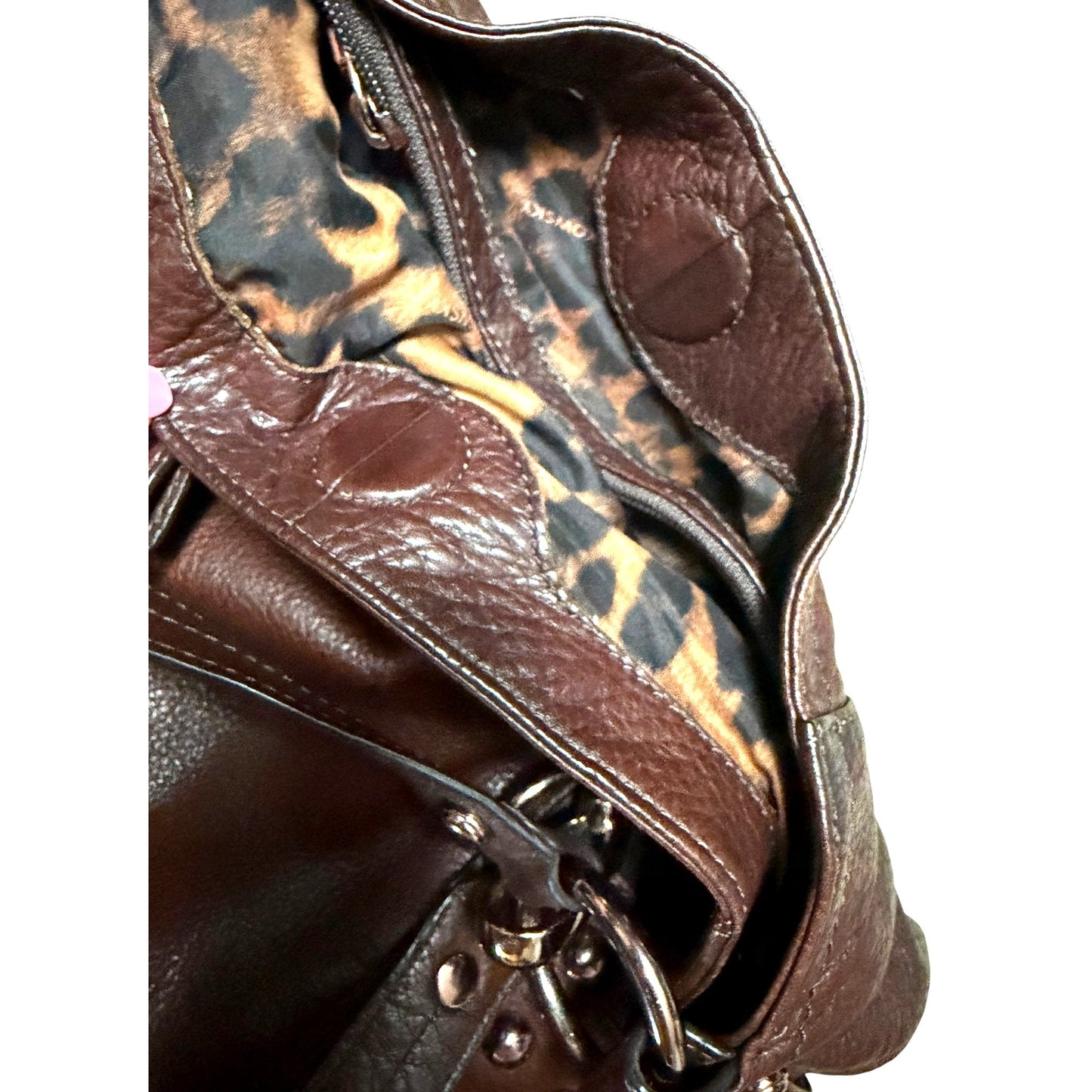 B Makowsky Studded Leather Shoulder Bag