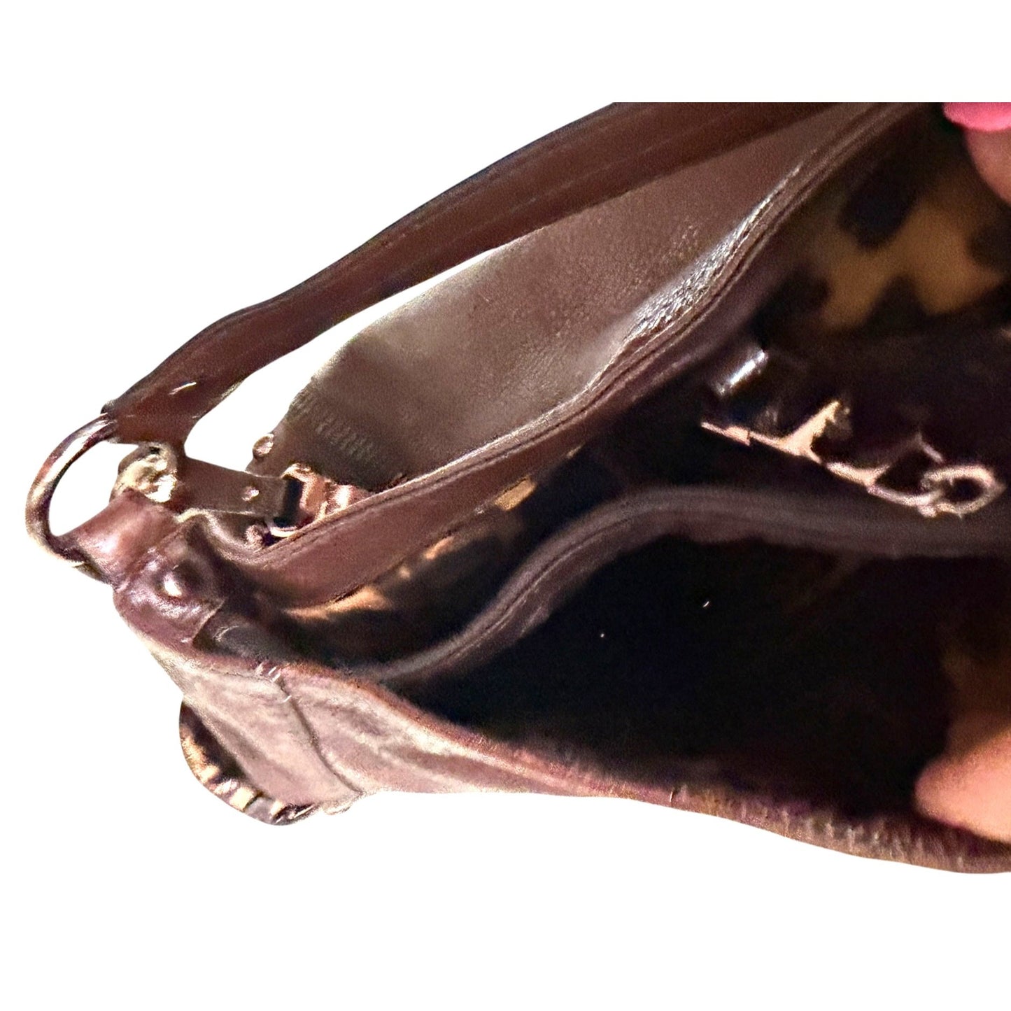 B Makowsky Studded Leather Shoulder Bag