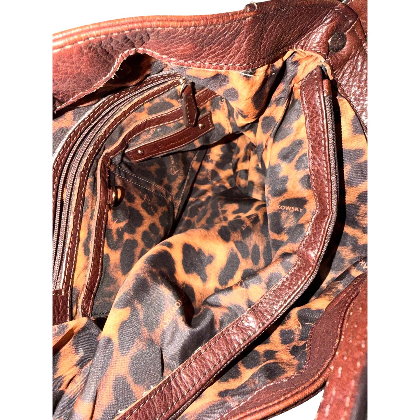 B Makowsky Studded Leather Shoulder Bag