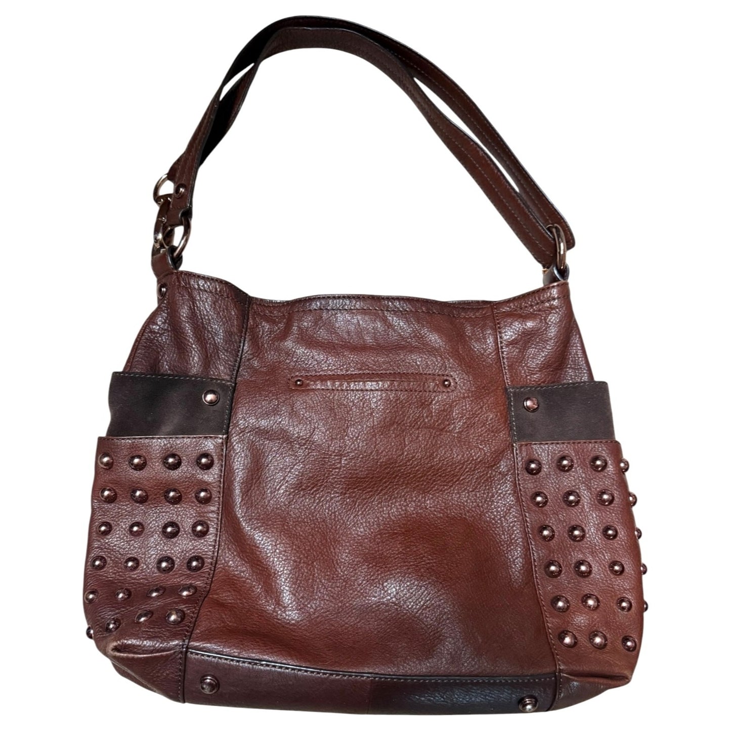 B Makowsky Studded Leather Shoulder Bag