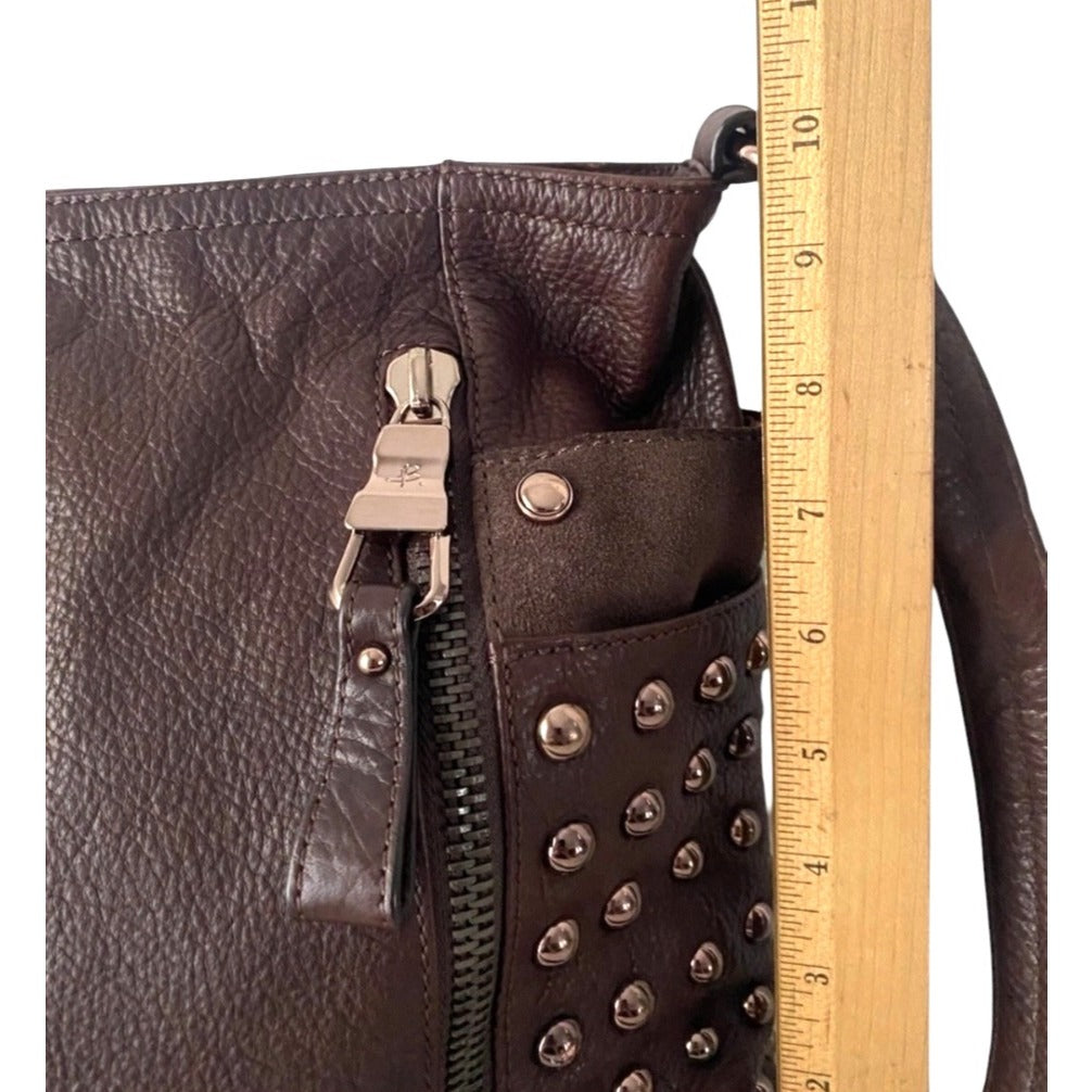 B Makowsky Studded Leather Shoulder Bag