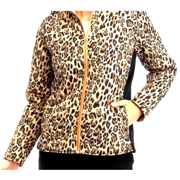 Kim Rodgers XL Leopard Puffer Jacket NWT MSRP $70