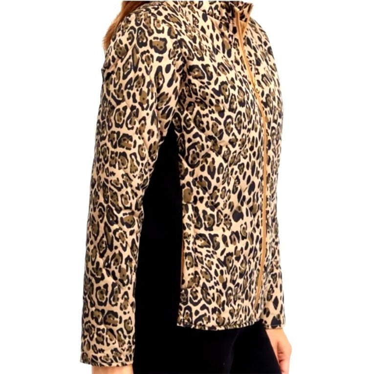 Kim Rodgers XL Leopard Puffer Jacket NWT MSRP $70