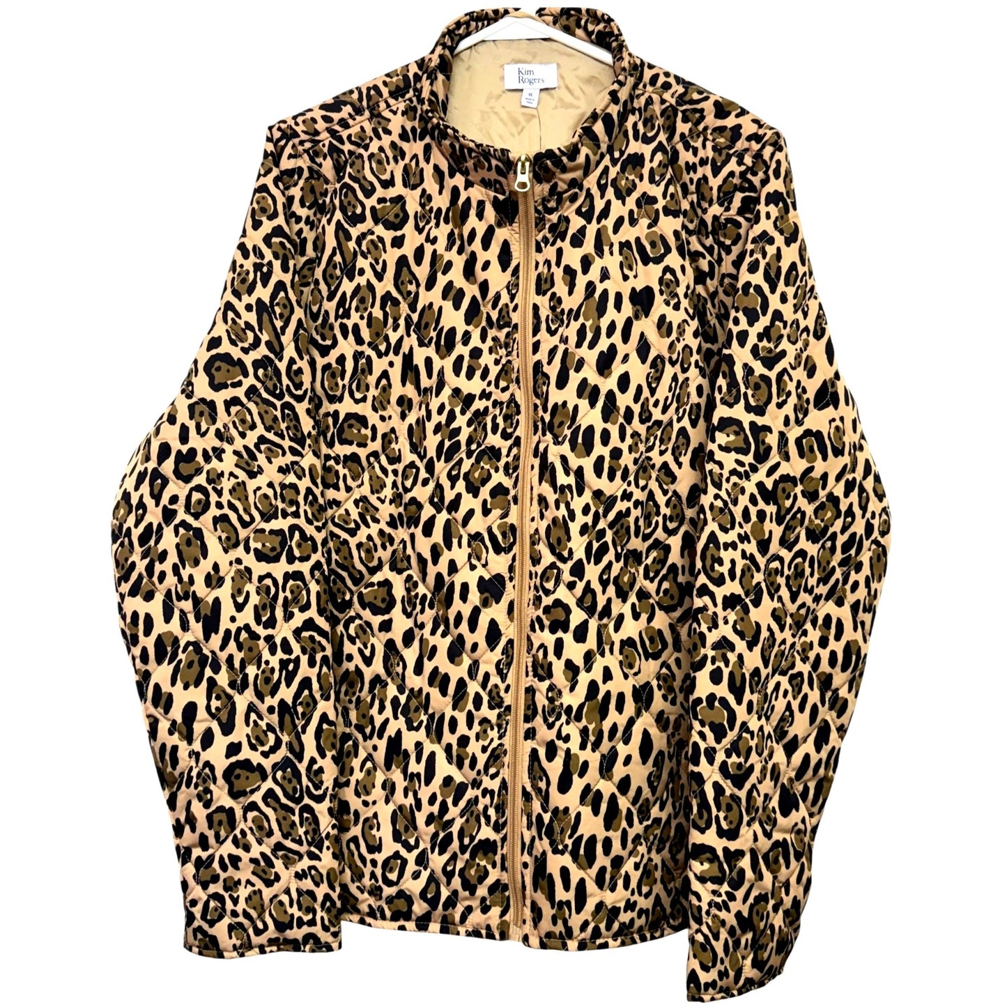 Kim Rodgers XL Leopard Puffer Jacket NWT MSRP $70