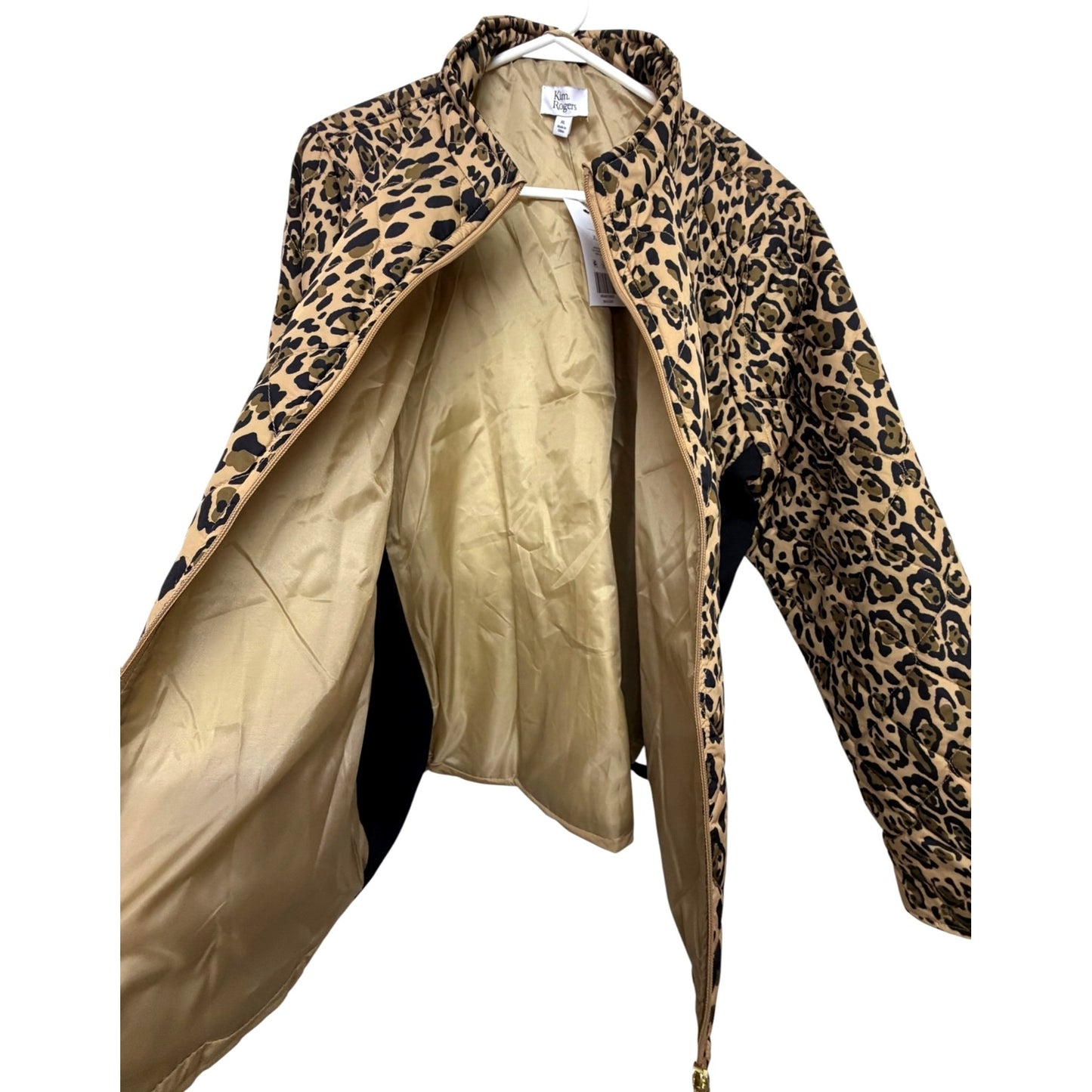Kim Rodgers XL Leopard Puffer Jacket NWT MSRP $70