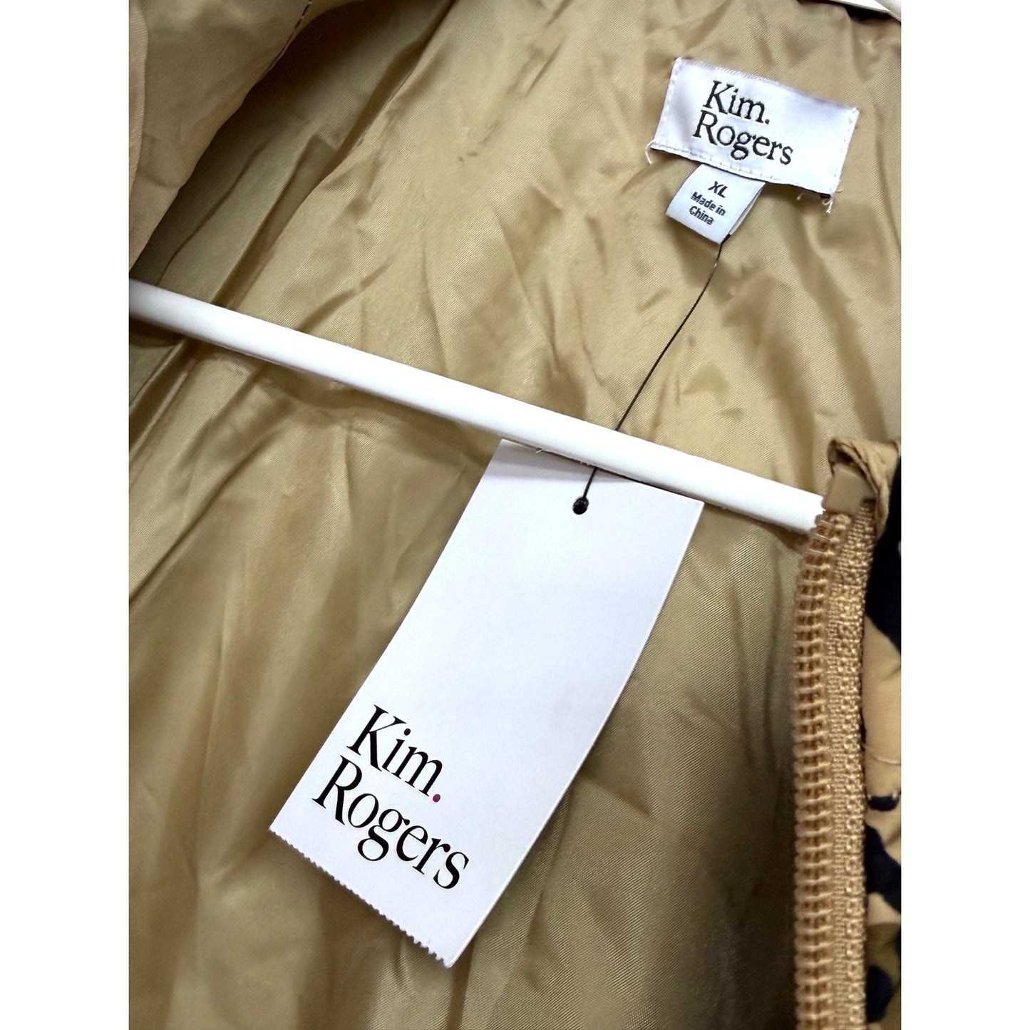 Kim Rodgers XL Leopard Puffer Jacket NWT MSRP $70