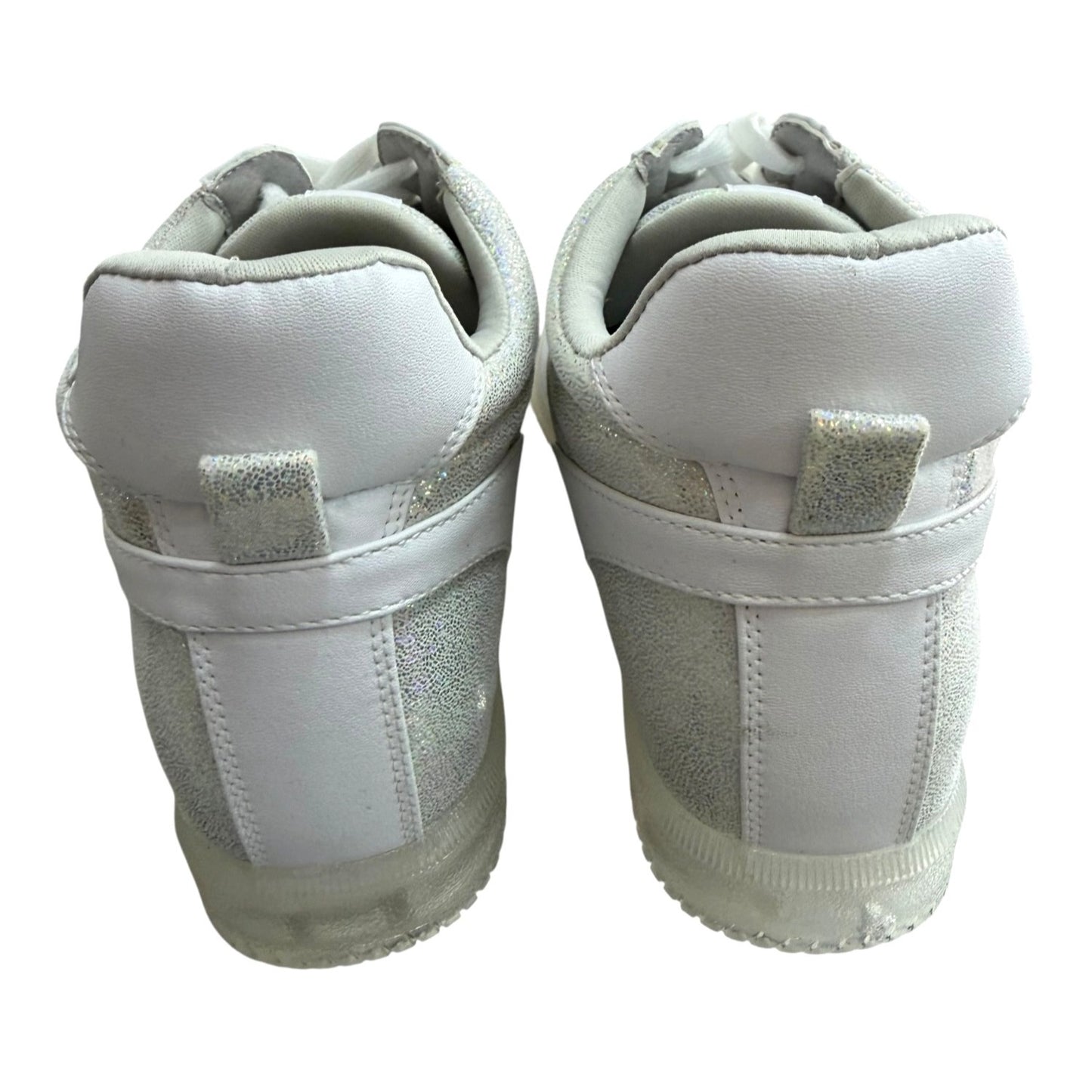 True Craft Women's White & Glitter Sneakers Size 10