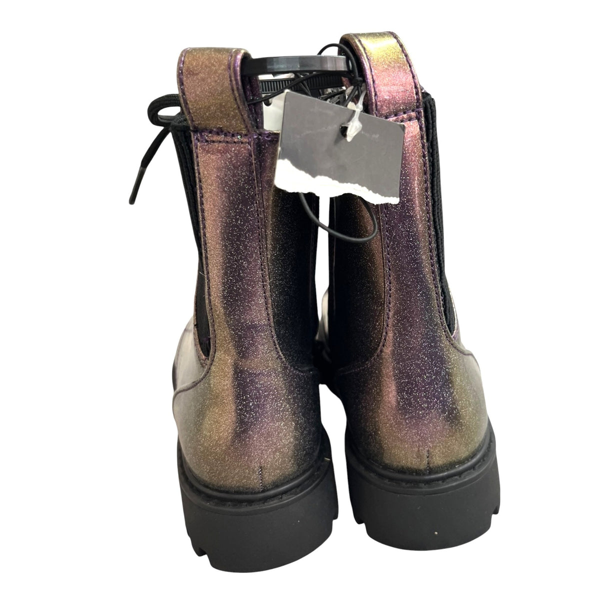 Art Class Girls' Rochelle Glitter Zipper Lace-up Combat Boot Youth Size 2 NWT