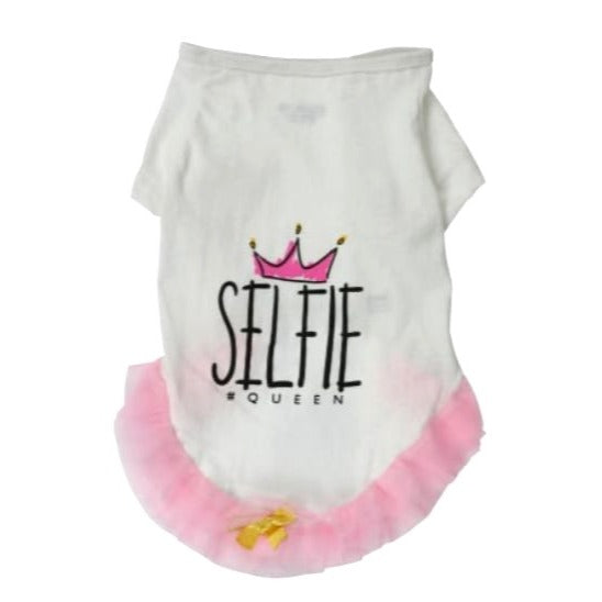 Selfie Queen Medium Pet Dog Tutu Tee NWT
