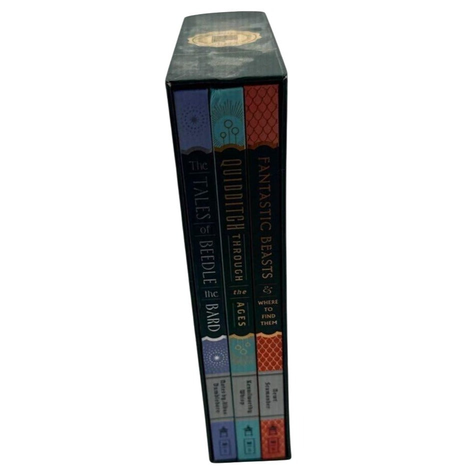 J.K. Rowling Hogwarts Library Hardcover 3 Book Box Set - Tales Of Beedle The Bard, Quidditch Through The Ages, Fantastic Beasts