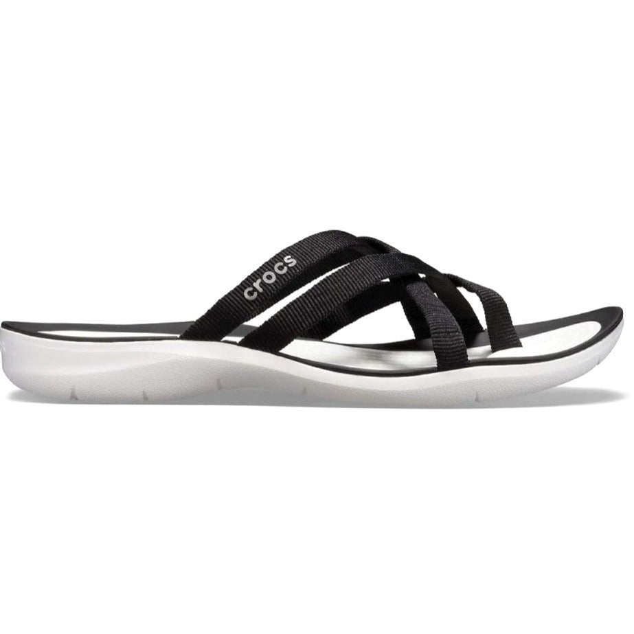 Crocs Women's Swiftwater Sandal SZ 8 Black/White Lightweight Comfort Slide