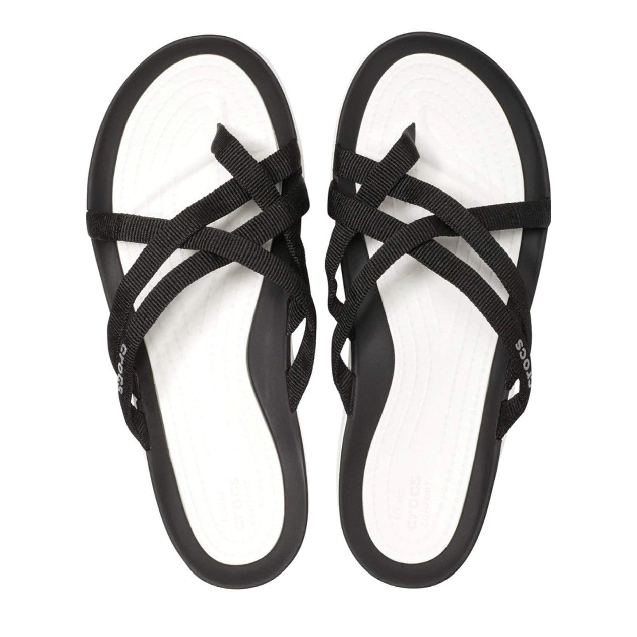 Crocs Women's Swiftwater Sandal SZ 8 Black/White Lightweight Comfort Slide