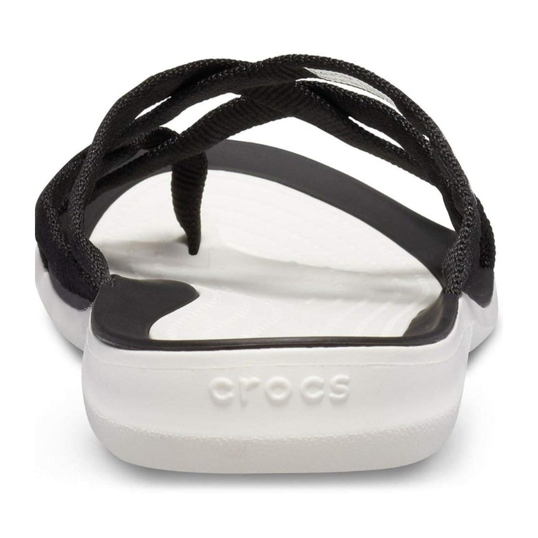 Crocs Women's Swiftwater Sandal SZ 8 Black/White Lightweight Comfort Slide