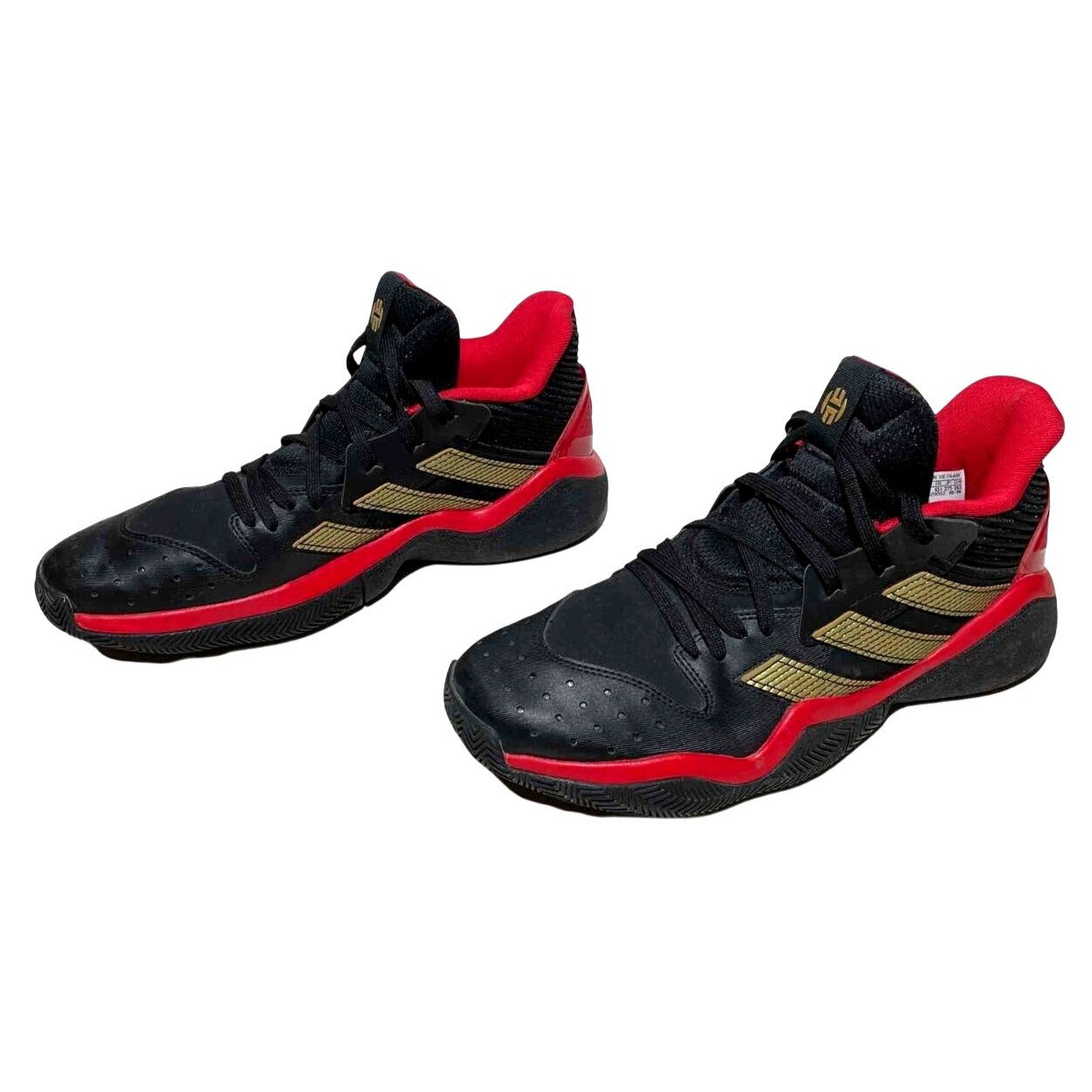 Adidas Harden Stepback Basketball Shoes 9.5 US Men's Black/Red/Gold