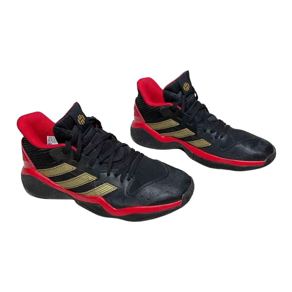 Adidas Harden Stepback Basketball Shoes 9.5 US Men's Black/Red/Gold