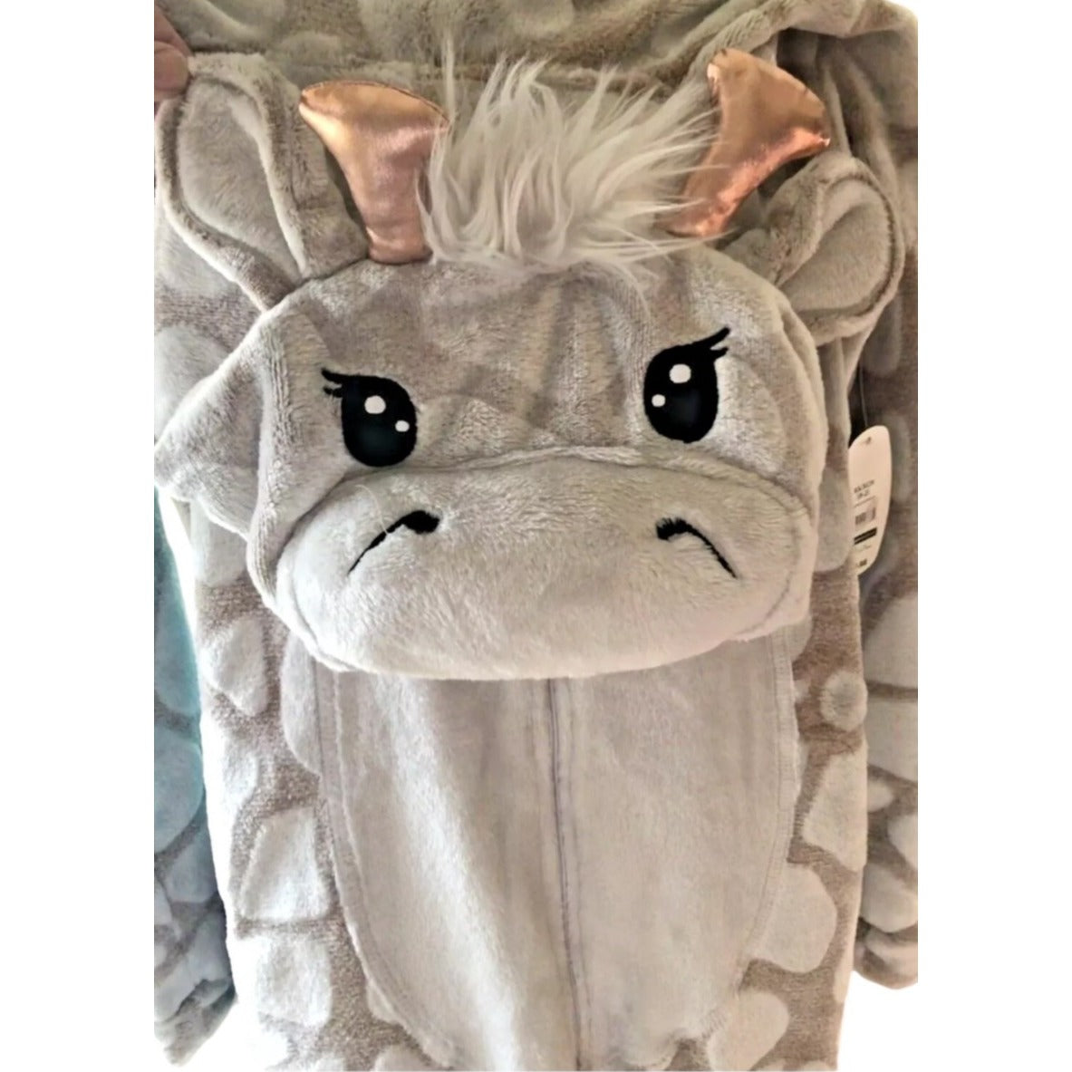 Giraffe Print Hooded Fleece Onesie Pajamas With Pockets Secret Treasures Women's XS 0-2 NWT