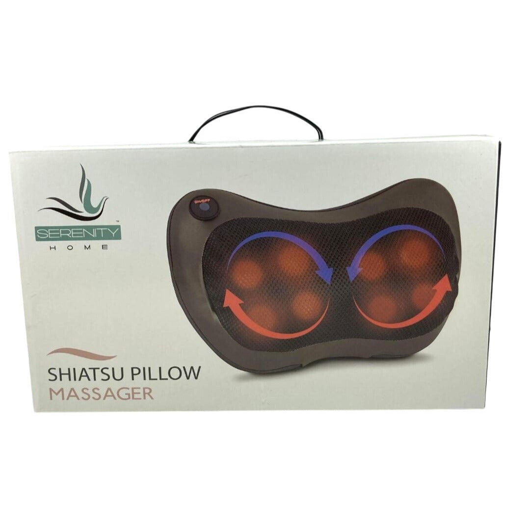 Serenity Home Shiatsu Pillow Massager With Heat For Neck & Back Pain Relief