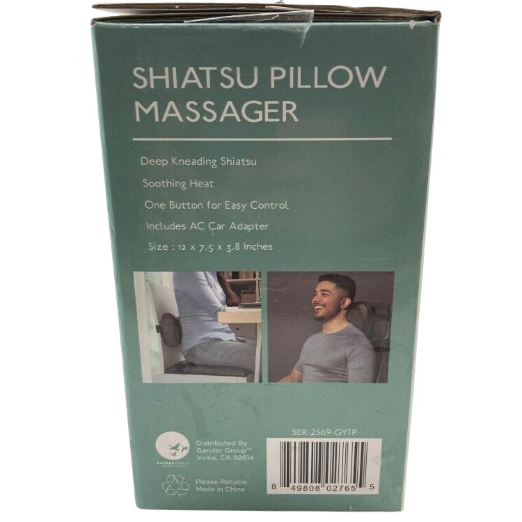 Serenity Home Shiatsu Pillow Massager With Heat For Neck & Back Pain Relief