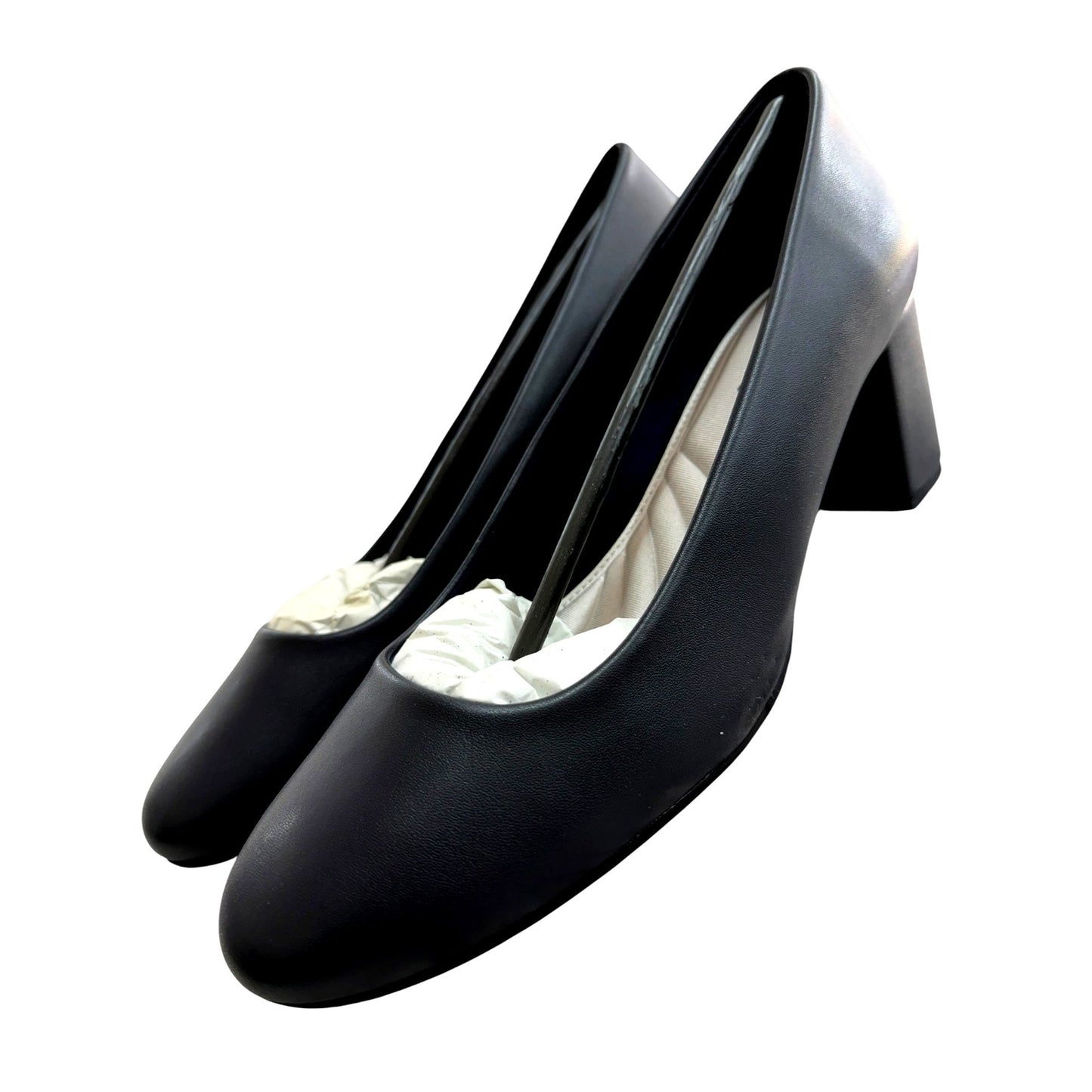 Easy Street Women's SZ 9.5WW Navy Low Block Heel Dress Shoes