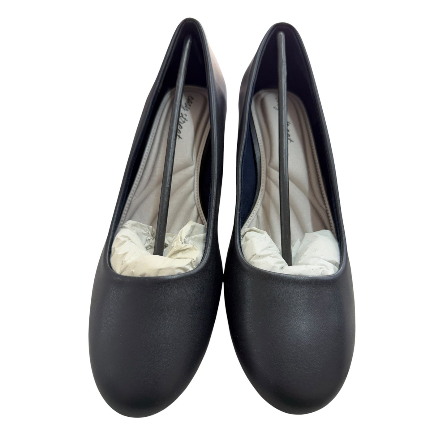 Easy Street Women's SZ 9.5WW Navy Low Block Heel Dress Shoes