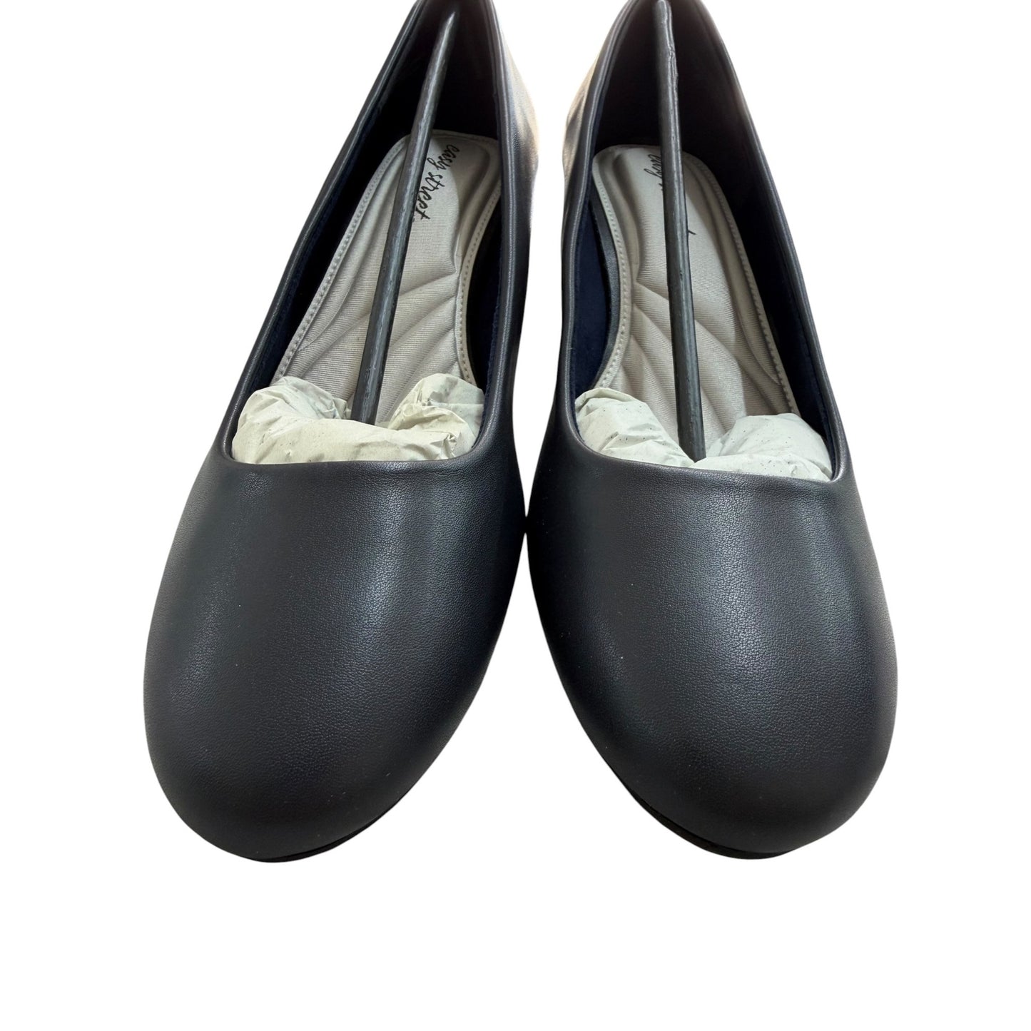 Easy Street Women's SZ 9.5WW Navy Low Block Heel Dress Shoes