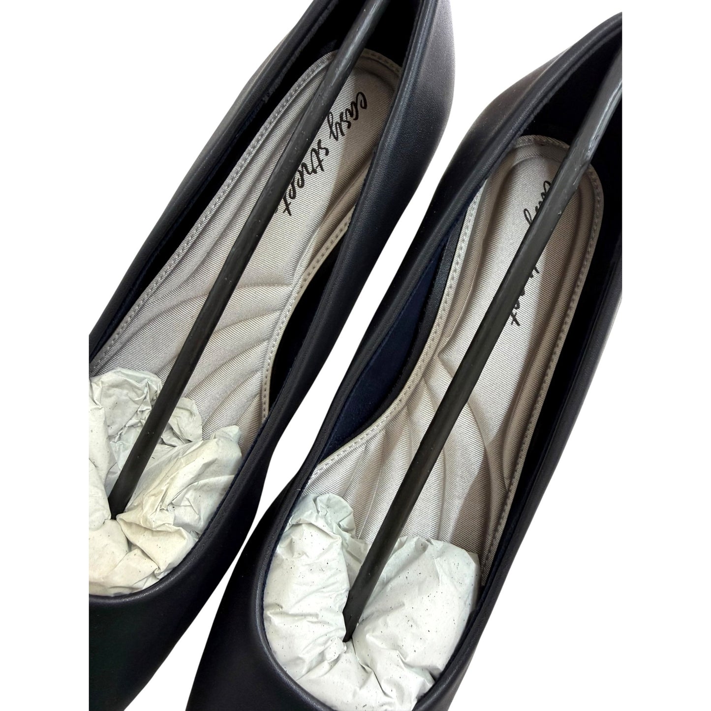 Easy Street Women's SZ 9.5WW Navy Low Block Heel Dress Shoes