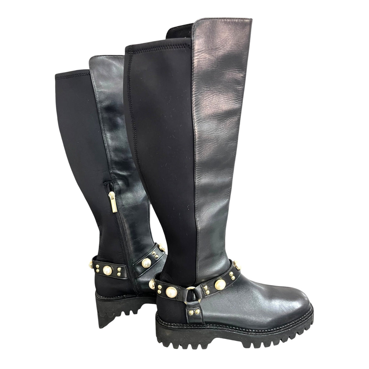 Karl Lagerfeld Paris Reese Black Knee-High Boots 7.5M NWOB