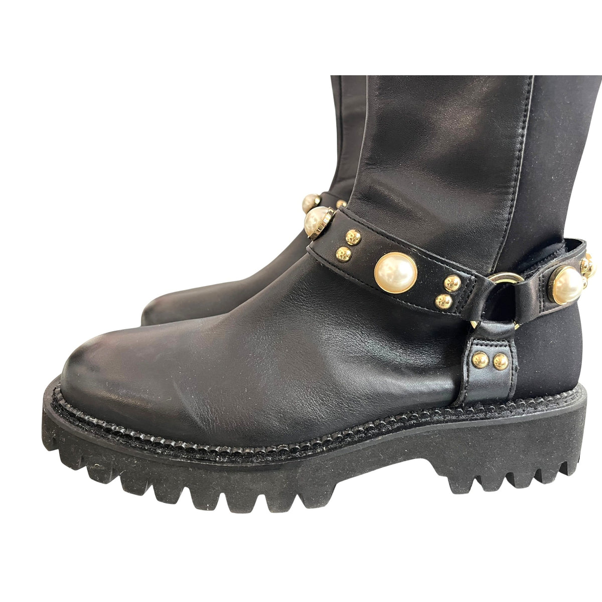 Karl Lagerfeld Paris Reese Black Knee-High Boots 7.5M NWOB