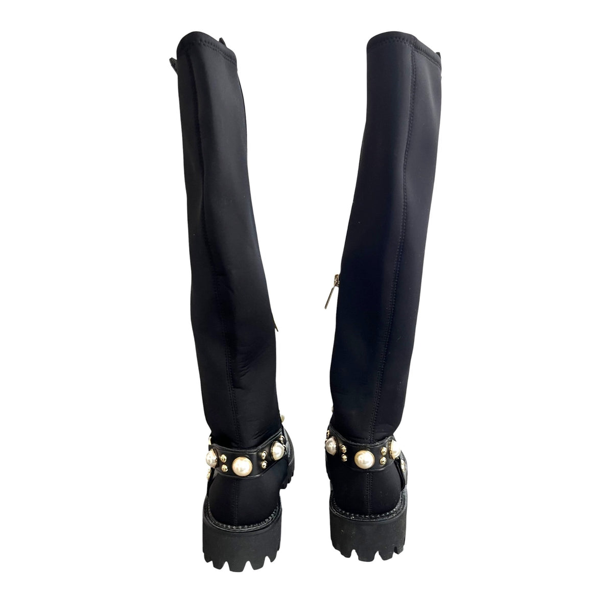 Karl Lagerfeld Paris Reese Black Knee-High Boots 7.5M NWOB