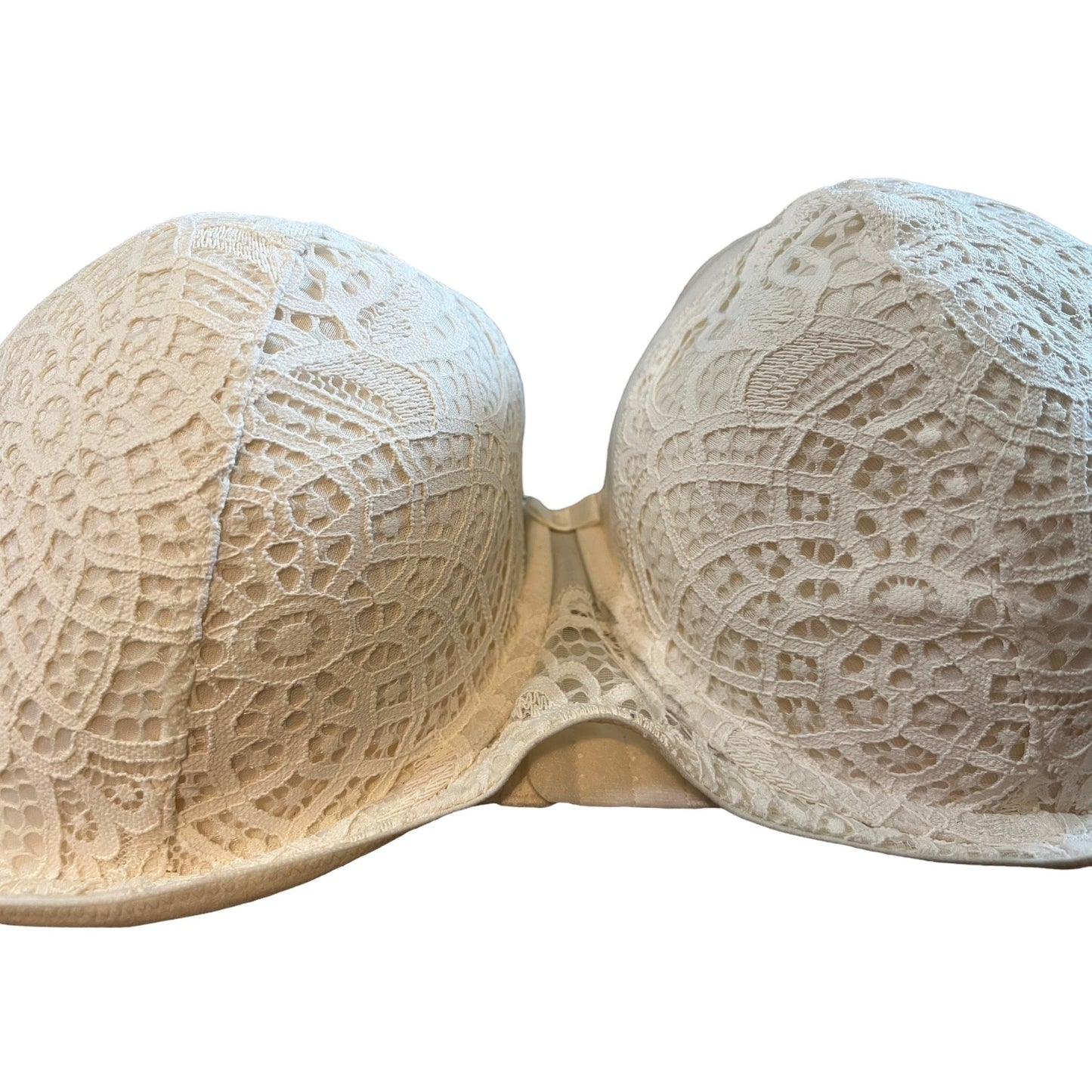 Auden Women's Lace Overlay Underwire Bra 46DD White Adjustable Straps NWT