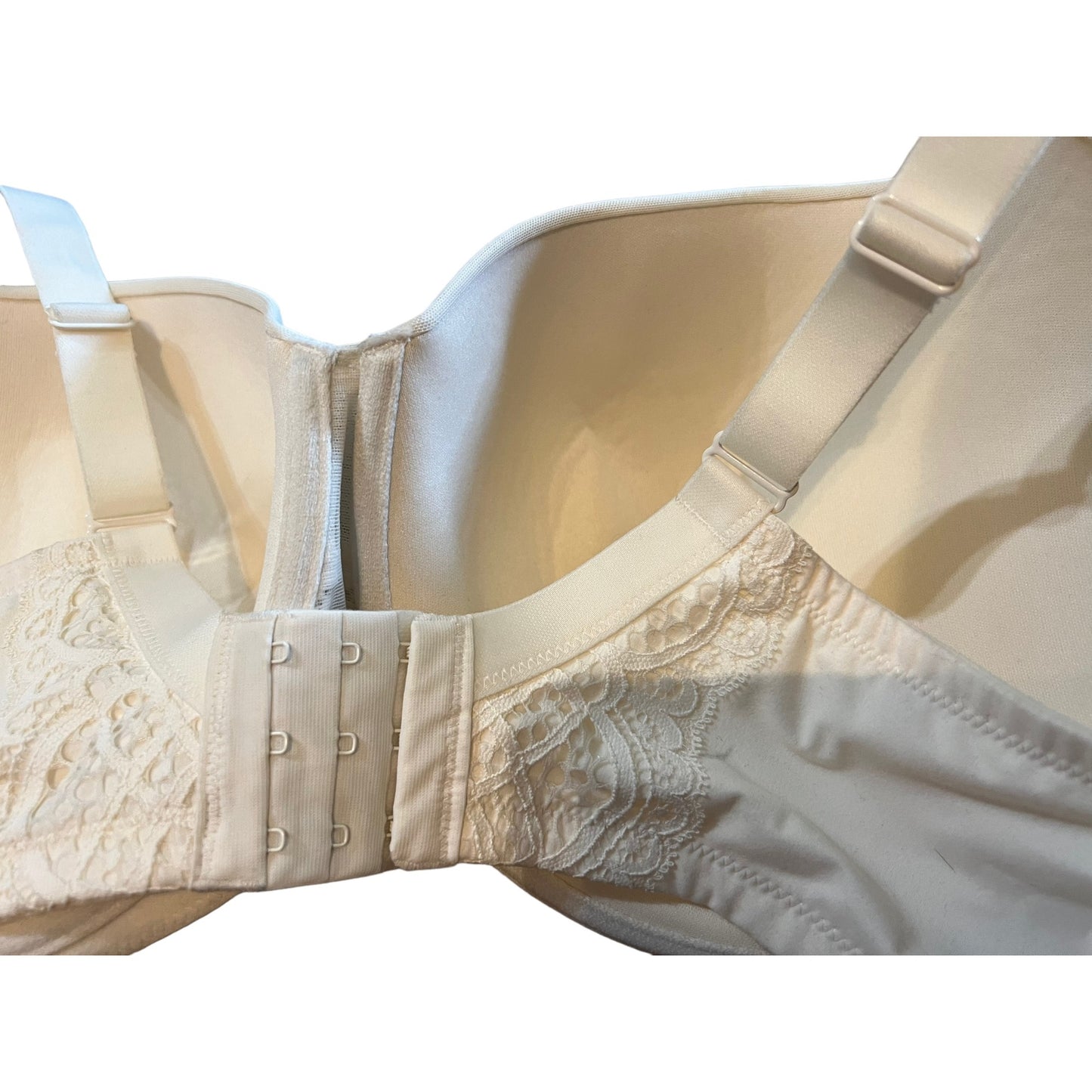 Auden Women's Lace Overlay Underwire Bra 46DD White Adjustable Straps NWT
