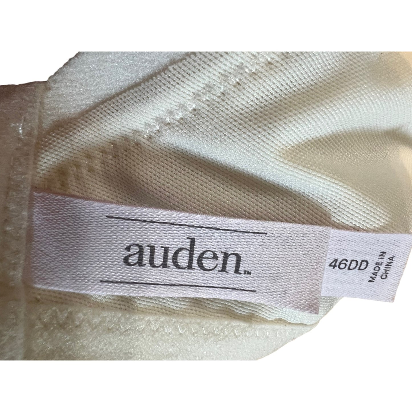 Auden Women's Lace Overlay Underwire Bra 46DD White Adjustable Straps NWT