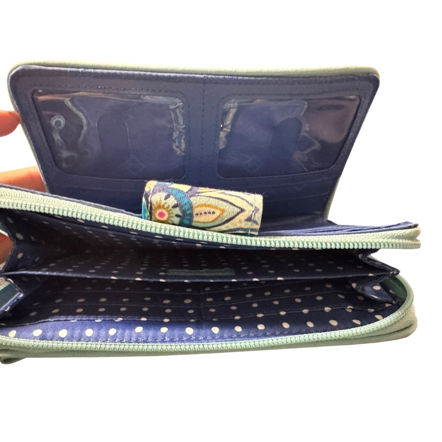 Vera Bradley Quilted Cotton Paisley Wallet With Turnlock & Zipper Compartments