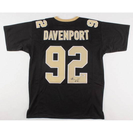 Marcus Davenport #92 Signed New Orleans Saints Jersey Black/Gold Football Memorabilia