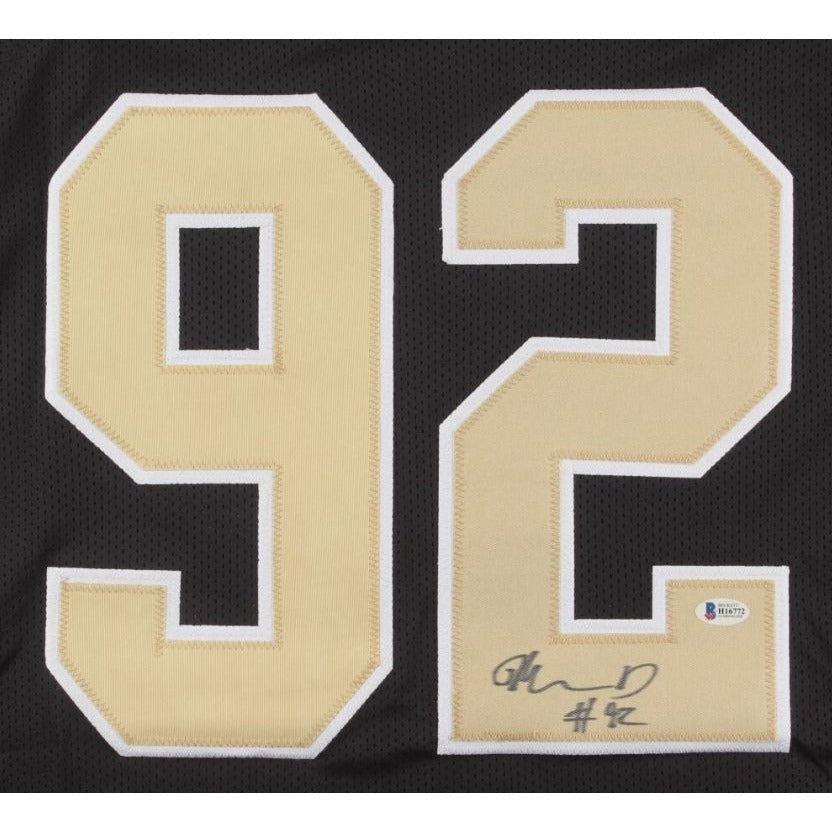 Marcus Davenport #92 Signed New Orleans Saints Jersey Black/Gold Football Memorabilia