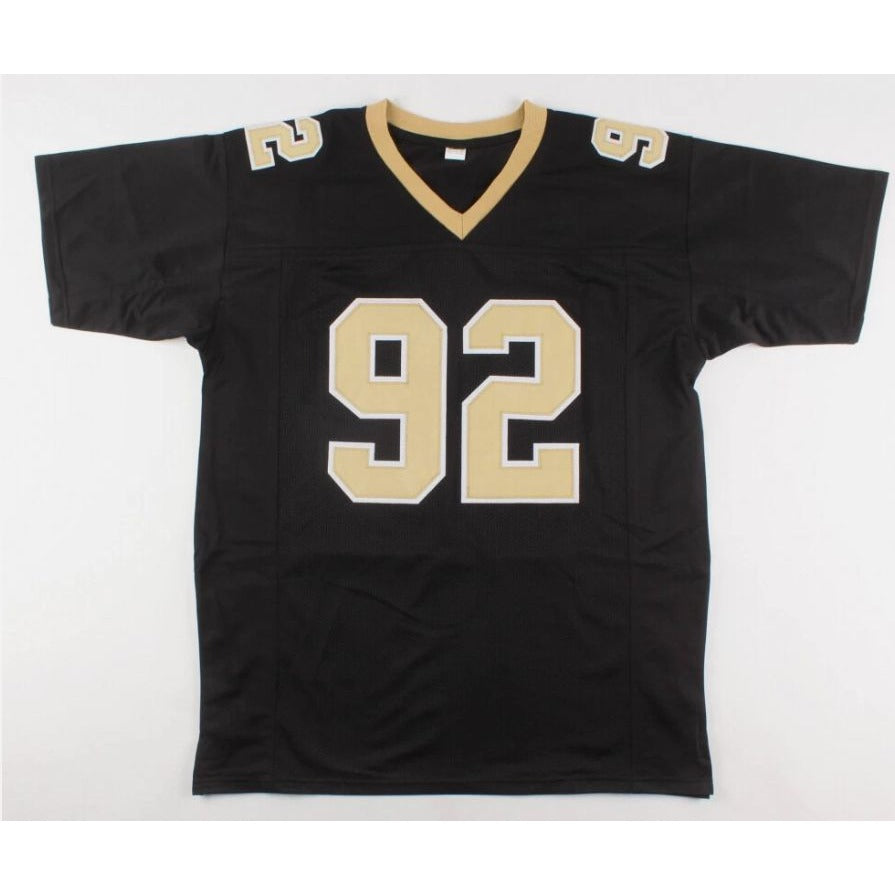 Marcus Davenport #92 Signed New Orleans Saints Jersey Black/Gold Football Memorabilia