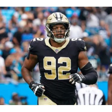 Marcus Davenport #92 Signed New Orleans Saints Jersey Black/Gold Football Memorabilia