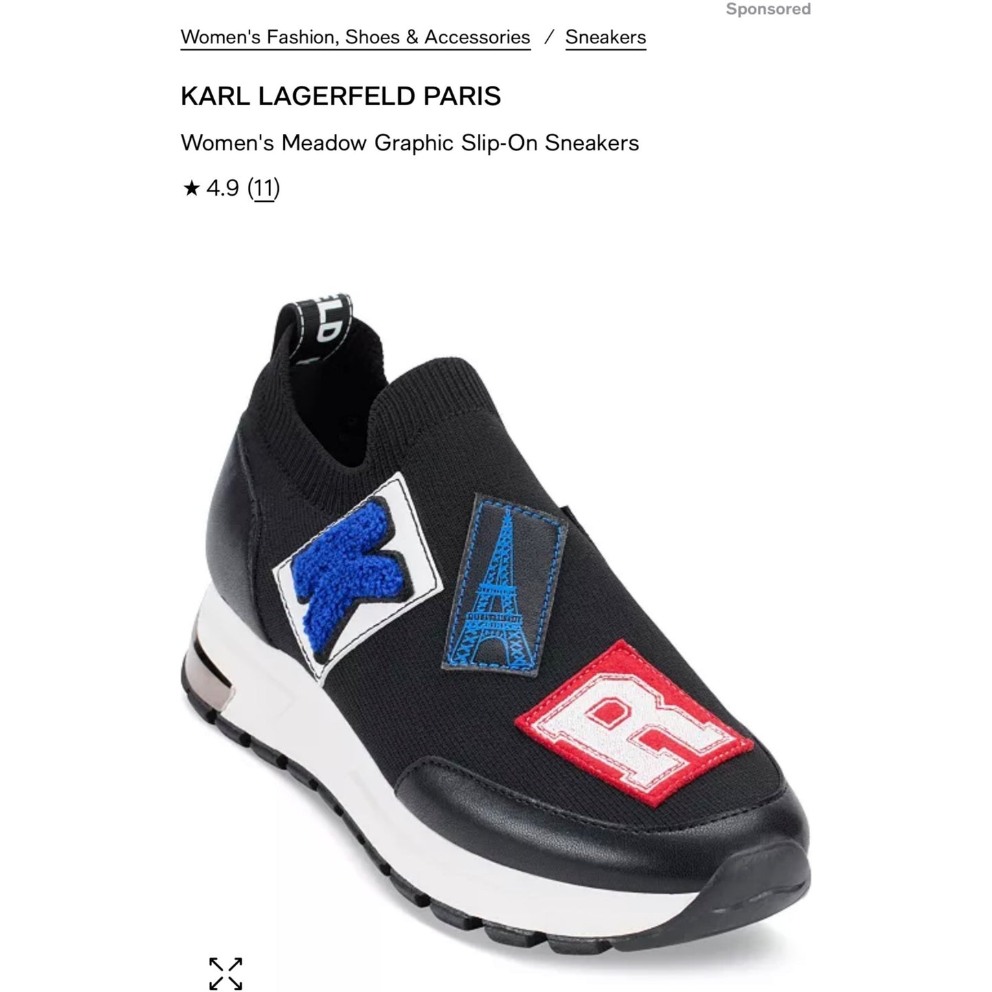 Karl Lagerfeld Paris Slip-On Sneakers Women's Size 11 NWOT