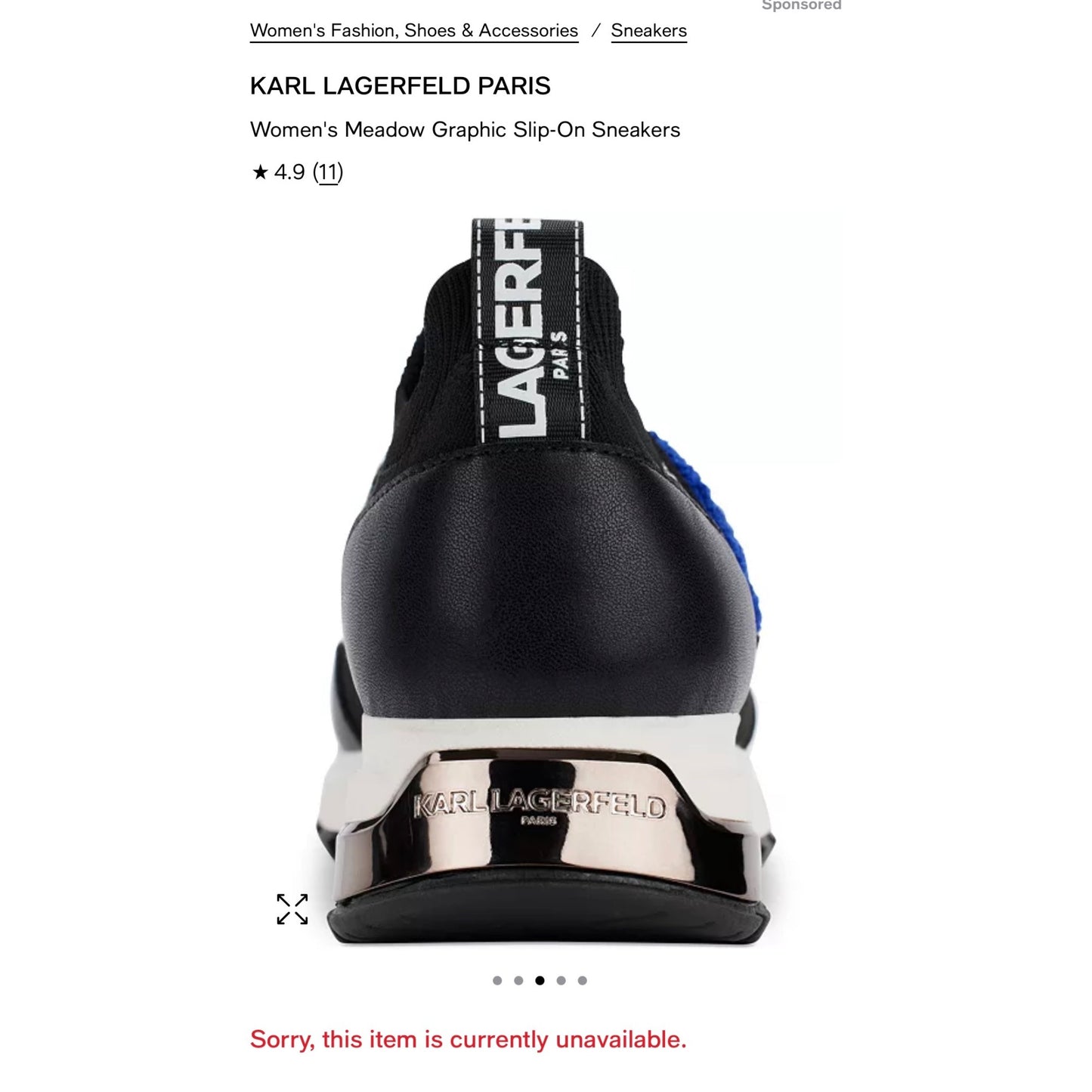Karl Lagerfeld Paris Slip-On Sneakers Women's Size 11 NWOT