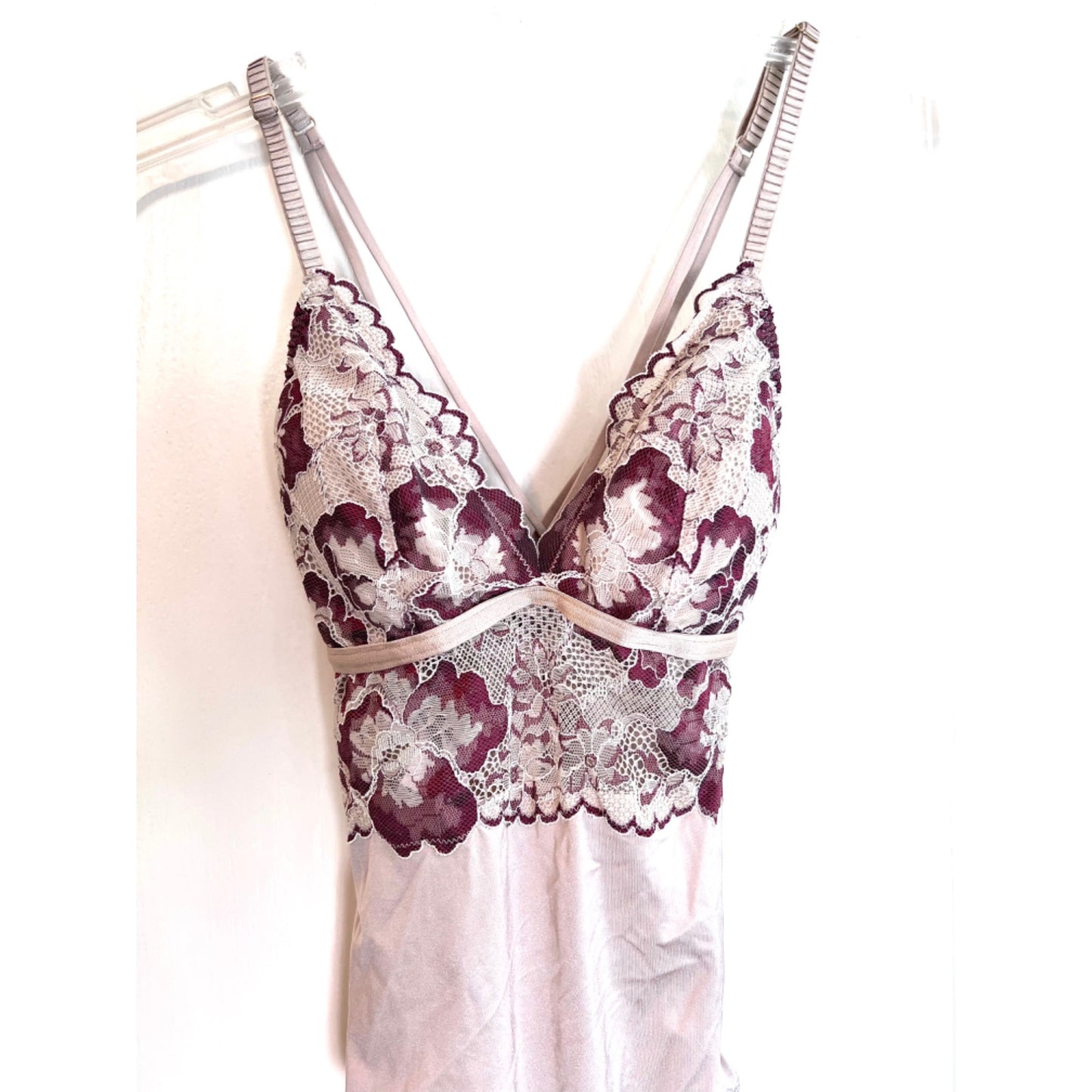 Auden Intimates Taupe Bodysuit Lace Trim XS NWOT