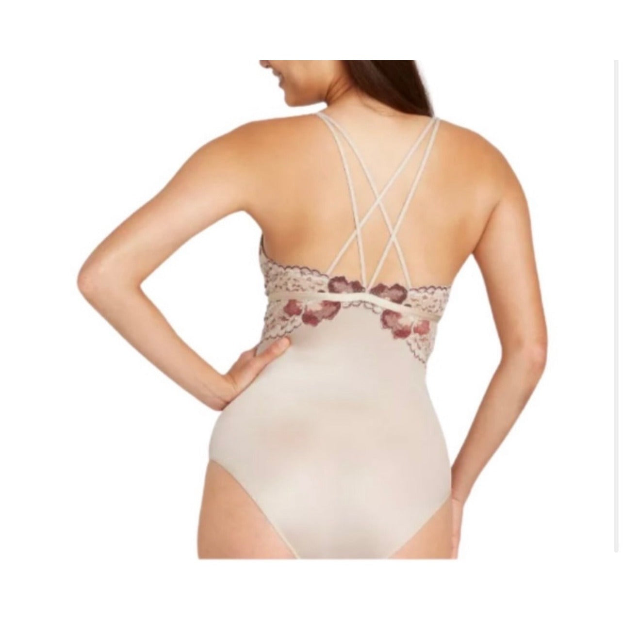 Auden Intimates Taupe Bodysuit Lace Trim XS NWOT